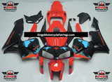 Red, Black & Light Blue Splatter Fairing Kit for a 2005 and 2006 Honda CBR600RR motorcycle