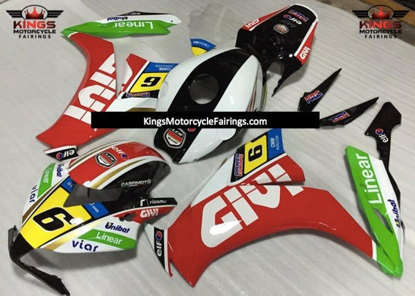 Red Multicolored Givi Fairing Kit for a 2012, 2013, 2014, 2015 & 2016 Honda CBR1000RR motorcycle