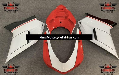 Ducati 848 (2007-2014) White, Red & Black Stripe Fairings