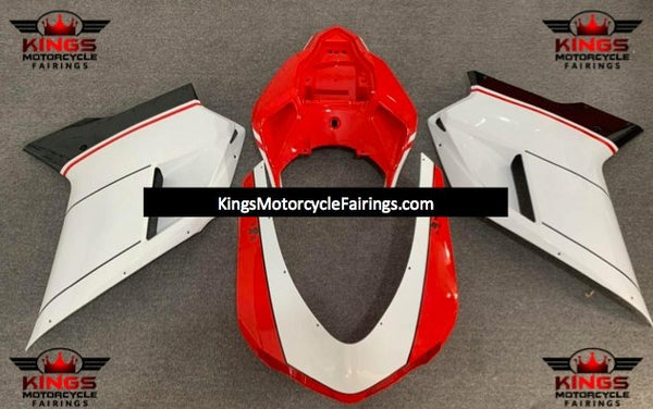 Ducati 1098 (2007-2012) White, Red & Black Stripe Fairings