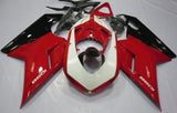 Red, White and Black Fairing Kit for a 2007, 2008, 2009, 2010, 2011 & 2012 Ducati 1198 motorcycle