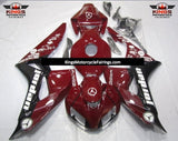 Red Wine, Black and White Jordan Fairing Kit for a 2006 & 2007 Honda CBR1000RR motorcycle