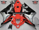 Red, Black and Silver Fairing Kit for a 2007 and 2008 Honda CBR600RR motorcycle.