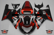 Red, Black and Silver Fairing Kit for a 2000, 2001, 2002 & 2003 Suzuki GSX-R600 motorcycle