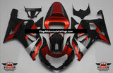 Red, Black and Silver Fairing Kit for a 2000, 2001, 2002 & 2003 Suzuki GSX-R600 motorcycle