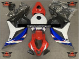 Red, Blue, White and Matte Black Fairing Kit for a 2009, 2010, 2011 & 2012 Honda CBR600RR motorcycle
