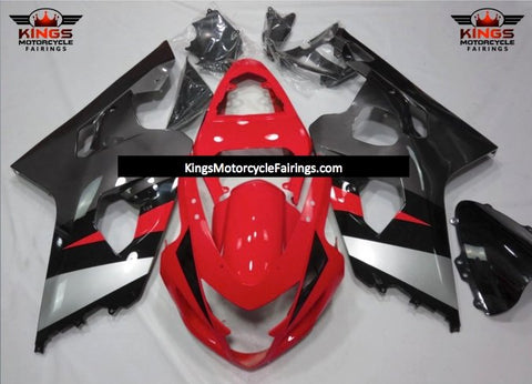 Suzuki GSXR600 (2004-2005) Red, Gray, Black & Silver Fairings