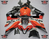 Red, Orange, White and Black Repsol Fairing Kit for a 2007 and 2008 Honda CBR600RR motorcycle