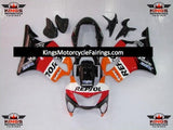 Red, Black, Orange and White Repsol Fairing Kit for a 1999 & 2000 Honda CBR600F4 motorcycle