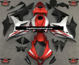 Red, Silver and Black Fairing Kit for a 2007 and 2008 Honda CBR600RR motorcycle