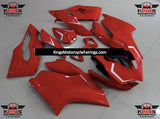 Red and White Fairing Kit for a 2011, 2012, 2013 & 2014 Ducati 1199 motorcycle