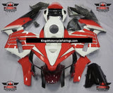 Red, White and Black Striped Wing Fairing Kit for a 2005 and 2006 Honda CBR600RR motorcycle