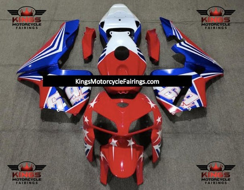 Honda CBR600RR (2005-2006) Red, White & Blue Star 69 Fairings