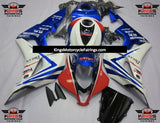 Blue, White and Red HRC Fairing Kit for a 2007 and 2008 Honda CBR600RR motorcycle