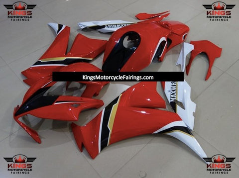 Red, White, Black and Gold Fairing Kit for a 2012, 2013, 2014, 2015 & 2016 Honda CBR1000RR motorcycle