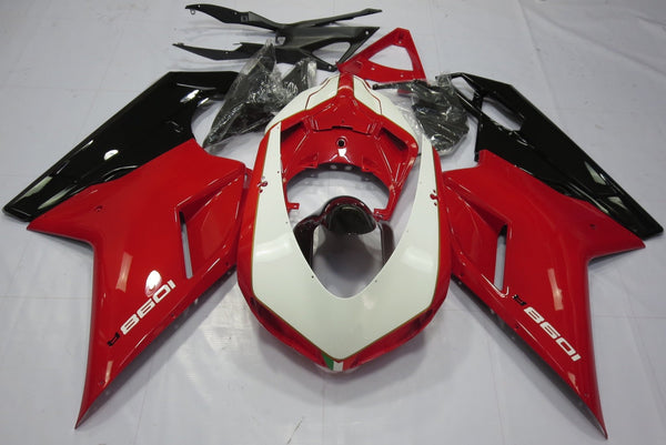 Red, White & Black fairing kit for DUCATI 1098: 2007, 2008, 2009, 2010, 2011, 2012 motorcyclesDucati 1098 (2007-2012) Red, White & Black Fairings