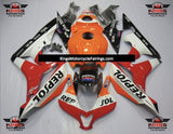 Red, White, Orange and Black Repsol Fairing Kit for a 2007 and 2008 Honda CBR600RR motorcycle