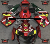 Red, Yellow and Green Movistar Fairing Kit for a 2003 and 2004 Honda CBR600RR motorcycle