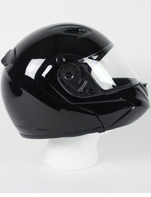 Gloss Black DOT certified Flip-Up/Modular Full Face Motorcycle Helmet with a Dual Shield System