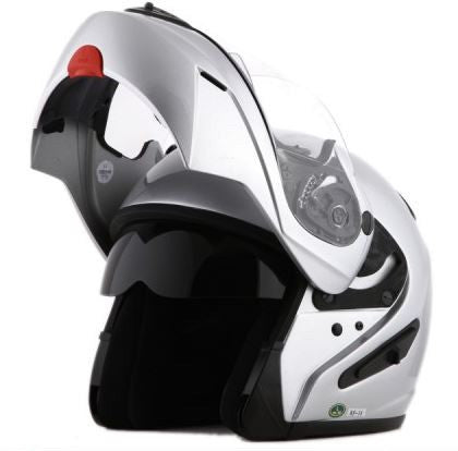 DOT Double Retractable Visor Modular Silver Kings Motorcycle Helmet - RF18BG