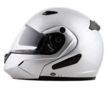 Silver DOT certified Flip-Up/Modular Full Face Motorcycle Helmet with a Dual Shield System