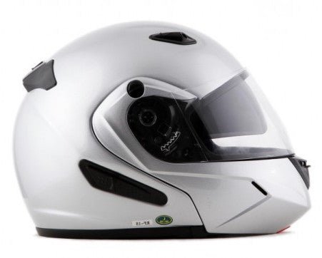 DOT Double Retractable Visor Modular Silver Kings Motorcycle Helmet - RF18BG