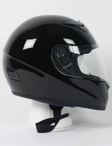 DOT Full Face Gloss Black Kings Motorcycle Helmet - RZ80RG