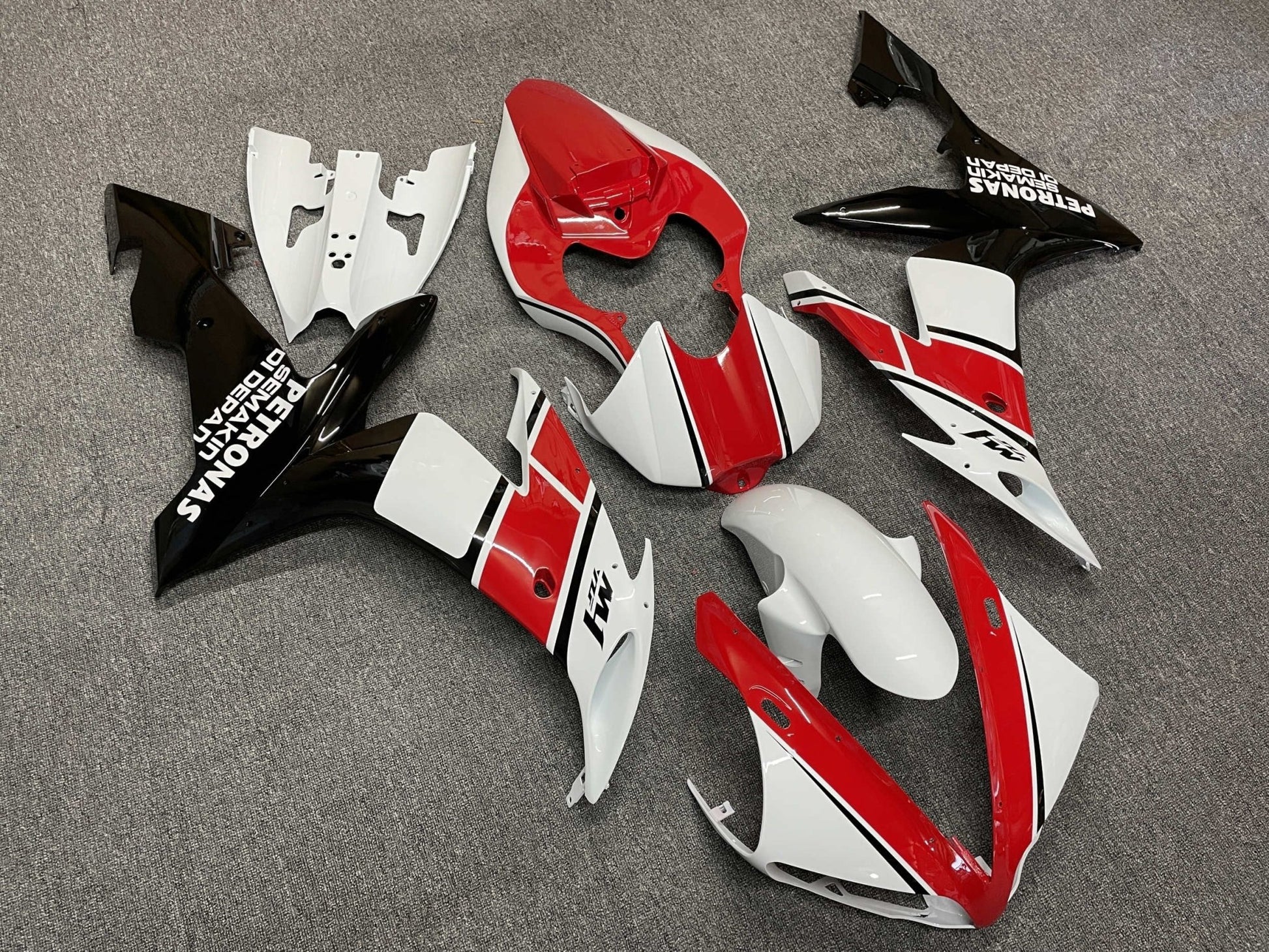 White, Red and Black Fairing Kit for a 2004, 2005 & 2006 Yamaha YZF-R1 motorcycle