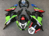 Black, Green, Red and White 66 Fairing Kit for a 2013, 2014, 2015, 2016, 2017 & 2018 Kawasaki ZX-6R 636 motorcycle