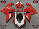 Red and White Fairing Kit for a 2007, 2008, 2009, 2010, 2011 & 2012 Ducati 1198 motorcycle