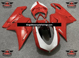 Red and White Fairing Kit for a 2007, 2008, 2009, 2010, 2011 & 2012 Ducati 1098 motorcycle