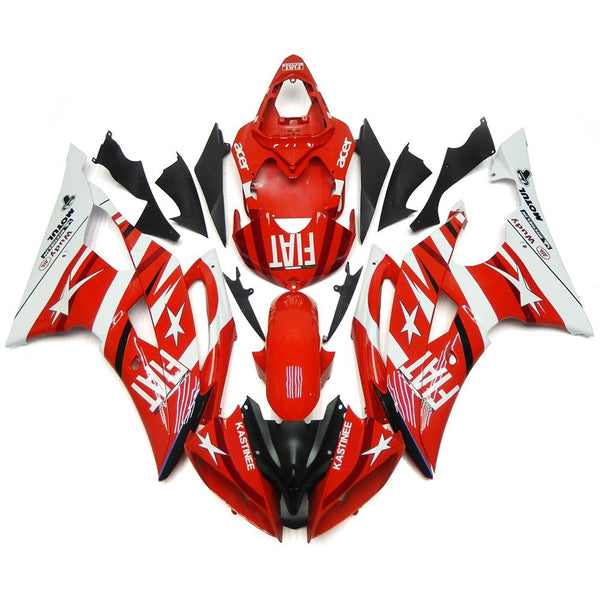 Yamaha YZF-R6 (2008-2016) Red, White & Black Star FIAT Fairings