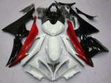 White, Red and Black Fairing Kit for a 2008, 2009, 2010, 2011, 2012, 2013, 2014, 2015 & 2016 Yamaha YZF-R6 motorcycle