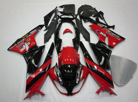 Red and Black elf Fairing Kit for a 2009, 2010, 2011 & 2012 Kawasaki Ninja ZX-6R 636 motorcycle