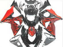 Black and Red Flame Fairing Kit for a 2009, 2010, 2011, 2012, 2013, 2014, 2015 & 2016 Suzuki GSX-R1000 motorcycle