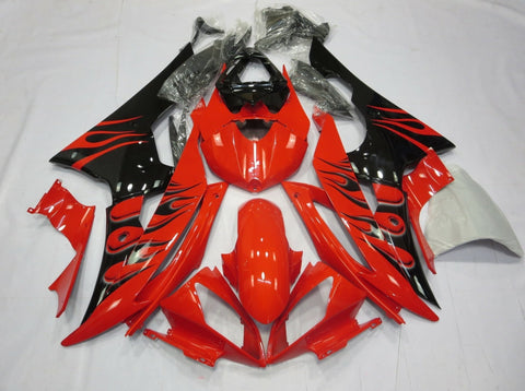 Yamaha YZF-R6 (2008-2016) Red & Black Flame Fairings