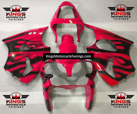 Fairing kit for a Kawasaki ZX6R 636 (2000-2002) Red and Black Flames