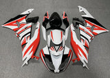 White, Red and Black Fairing Kit for a 2009, 2010, 2011 & 2012 Kawasaki Ninja ZX-6R 636 motorcycle