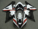 White, Black and Red Fairing Kit for a 2005 & 2006 Kawasaki ZX-6R 636 motorcycle