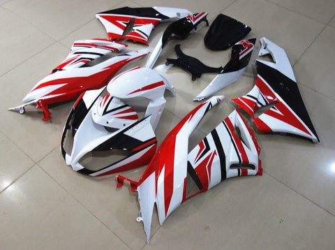 Fairing kit for a Kawasaki Ninja ZX6R 636 (2009-2012) White, Red & Black