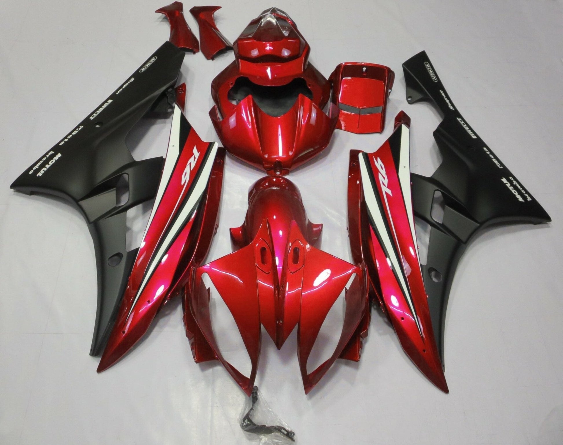 Red, Black and White Fairing Kit for a 2006 & 2007 Yamaha YZF-R6 motorcycle