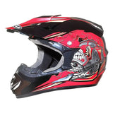 Red and Black Cartoon Dirt Bike Motorcycle Helmet is brought to you by KingsMotorcycleFairings.com