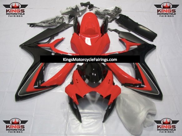 Suzuki GSXR600 (2006-2007) Red, Black & Gray Fairings