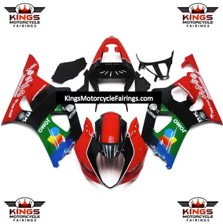 Suzuki GSXR1000 (2003-2004) Red, Black & Green JOMO Fairings