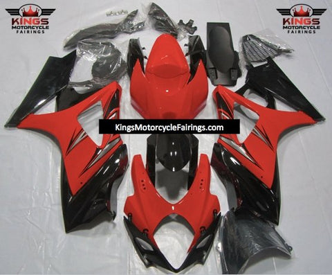 Suzuki GSXR1000 (2007-2008) Red, Black & Silver Fairings