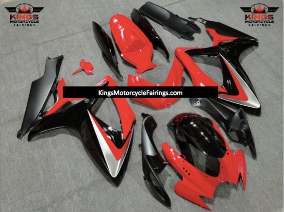 Red, Black and Silver Fairing Kit for a 2006 & 2007 Suzuki GSX-R600 motorcycle