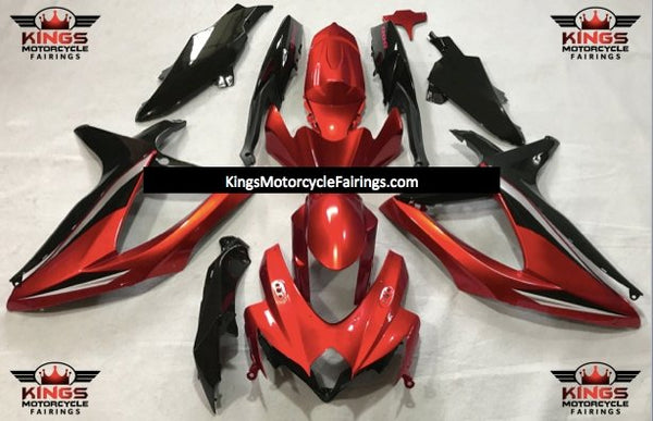 Suzuki GSXR750 (2008-2010) Red, Black & Silver Fairings