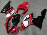 Red, Black and White Fairing Kit for a 2000 & 2001 Yamaha YZF-R1 motorcycle