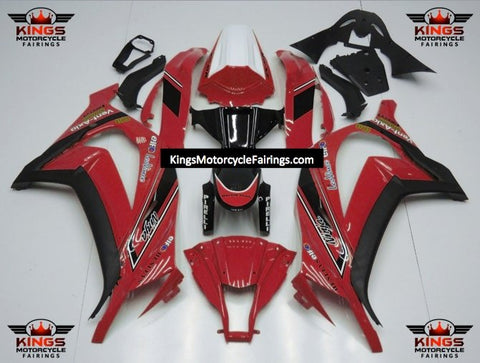 Fairing kit for a Kawasaki Ninja ZX10R (2011-2015) Red, Black & White