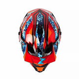 Red, Blue, Black, Orange and Green Zebra Dirt Bike Motorcycle Helmet is brought to you by Kings Motorcycle Fairings - KingsMotorcycleFairings.com